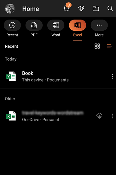 Excel Mobile App