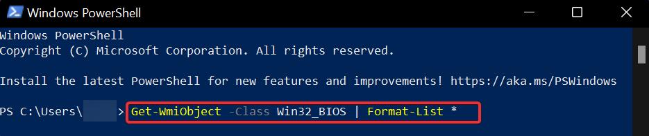 Powershell for extracting the BIOS info