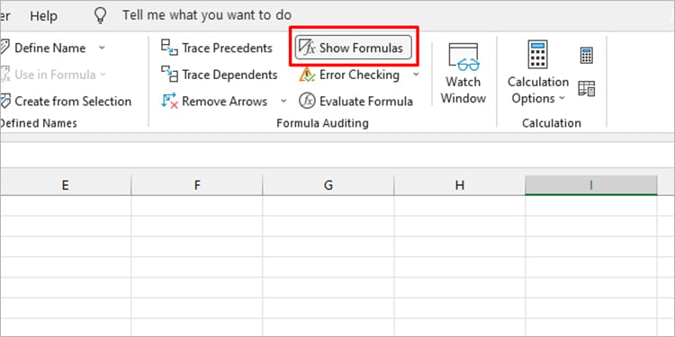 Show Formula Excel
