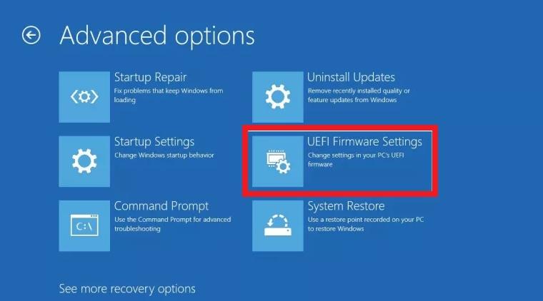 UEFI firmware settings