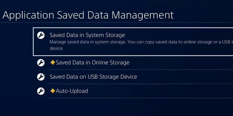 application saved data management ps4