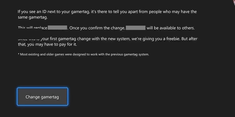 change gamertag option