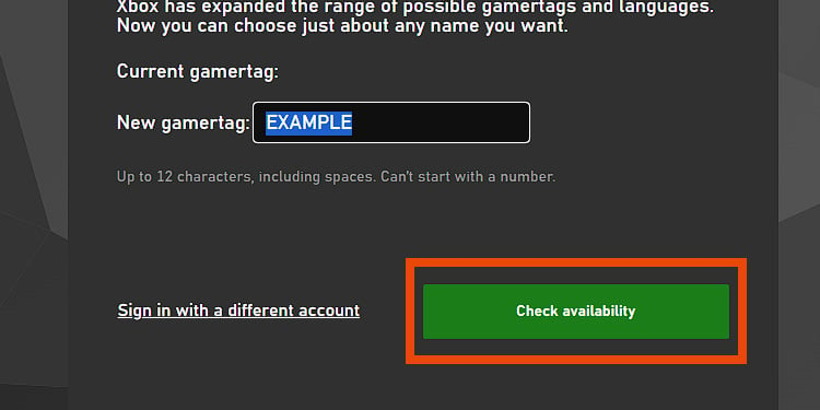 check availability xbox account