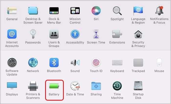 How to Stop Mac From Sleeping? (Step-By-Step Guide) 1 click-on-battery