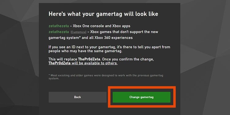 confirm change gamertafg