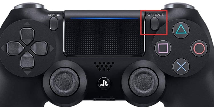 options button ps4 controller