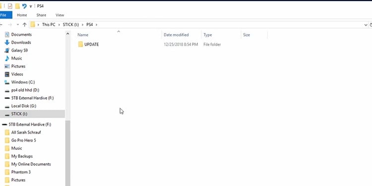 ps4 update folder