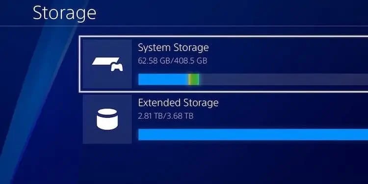 select system storage