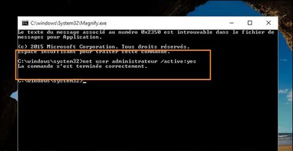 mot de passe administrateur net utilisateur windows 10