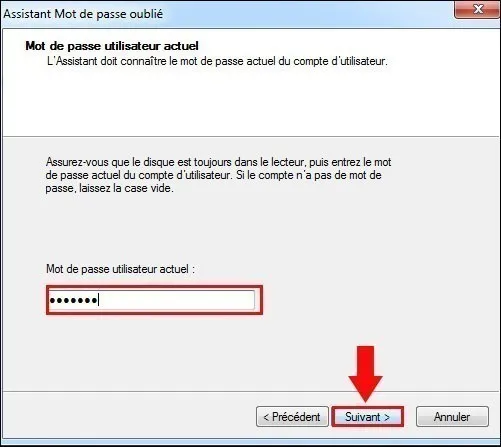 réinitialiser le mot de passe de Windows 7