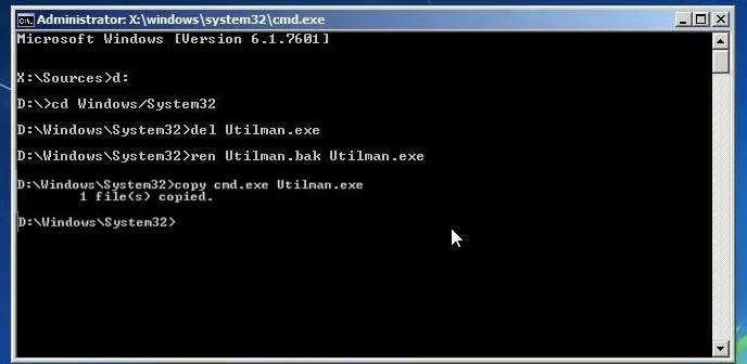 copy Utilman.exe 