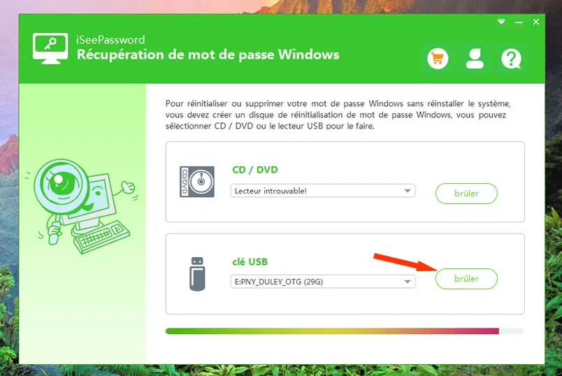 Cliquez ensuite sur le bouton "Graver USB"